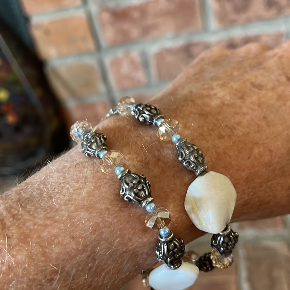 Brighton Utopia White Double Strand Bracelet - Picture 3 of 5